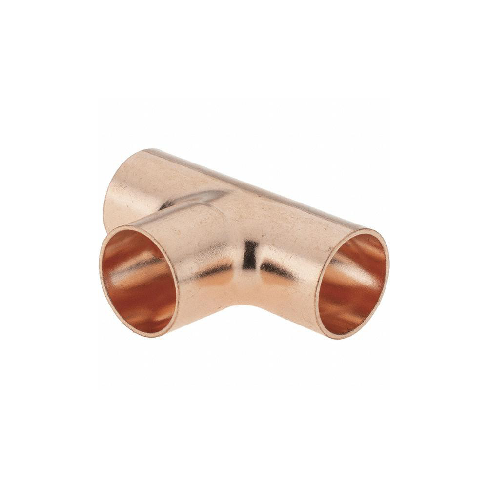 Value Collection Wrot Copper Pipe Tee: 1/2" x 1/2" x 1/2" Fitting, C x C x C - BDNA-15878