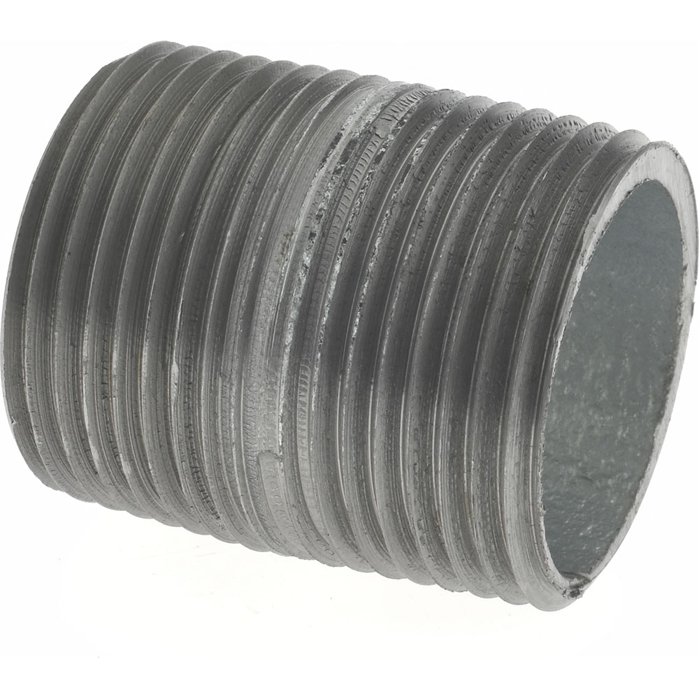Value Collection Galvanized Pipe Nipple: 1", 2-1/2" Long, Schedule 40, Steel - MSCNG06025