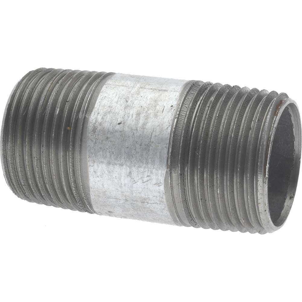 Value Collection Galvanized Pipe Nipple: 1", 2-1/2" Long, Schedule 40, Steel - MSCNG06025