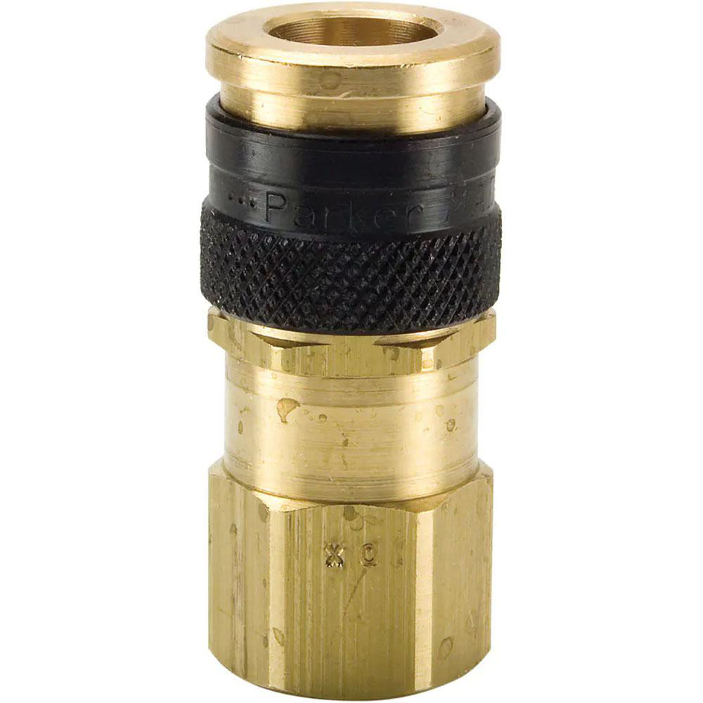 Parker Pneumatic Hose Coupling: 3/8-18, 1/4" Body Dia, High Flow Interchange - 25KAIN17MPN