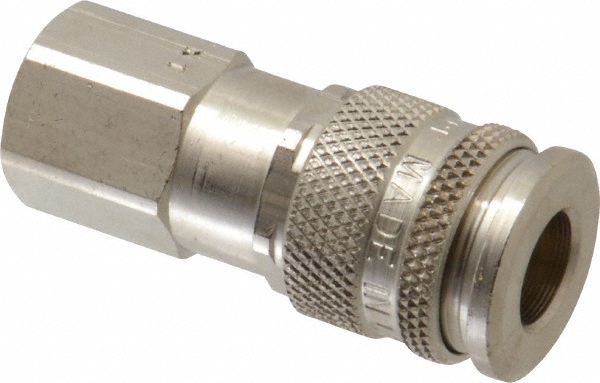 Parker Pneumatic Hose Coupling: 3/8-18, 1/4" Body Dia, High Flow Interchange - 25KAIN17MPN