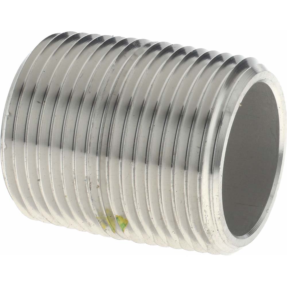 Merit Brass Stainless Steel Pipe Nipple: 1" Pipe, Grade 304 & 304L - 4516-250