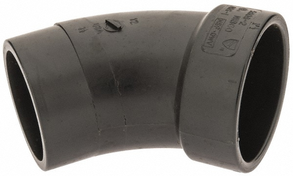 NIBCO Drain, Waste & Vent Sanitary Tee: 2" Fitting, Hub x Hub x Hub, Acrylonitrile Butadiene Styrene - I098250