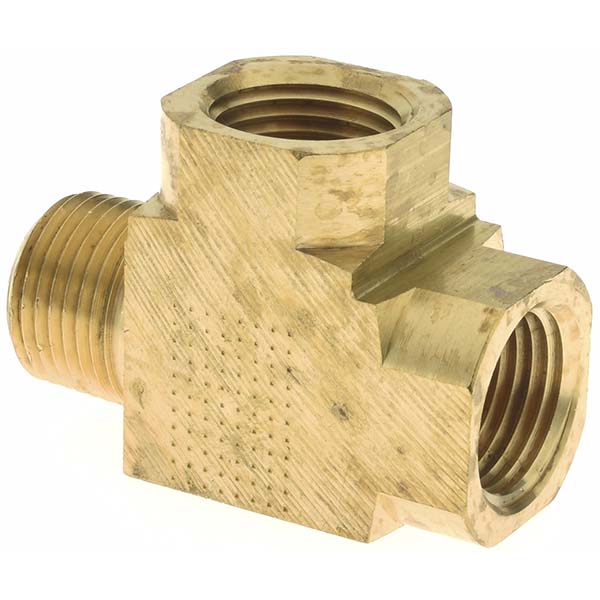 Parker Industrial Pipe Street Tee: 1/4" Female Thread, 1/4" Male Thread, MNPTF x FNPTF - 1/4 MRO-S