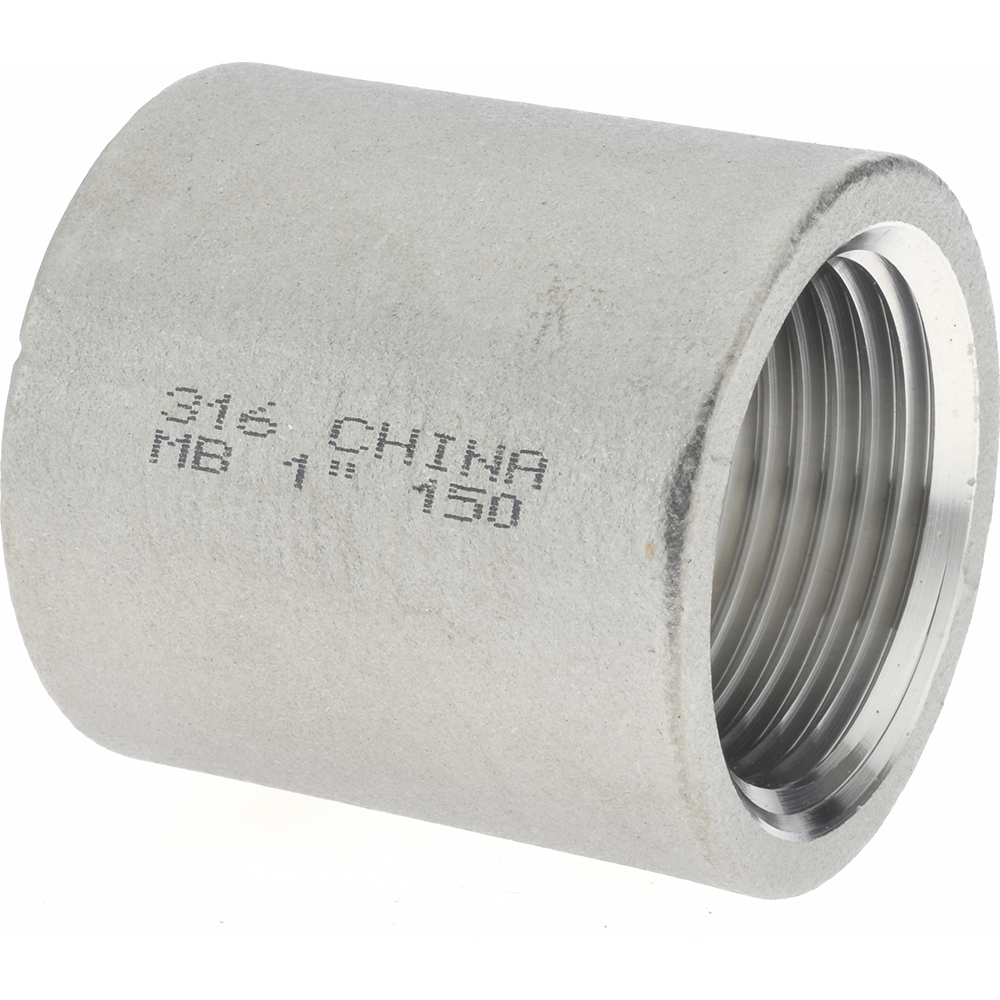 Merit Brass Pipe Coupling: 1", 316 & 316L Stainless Steel - 3611D-16