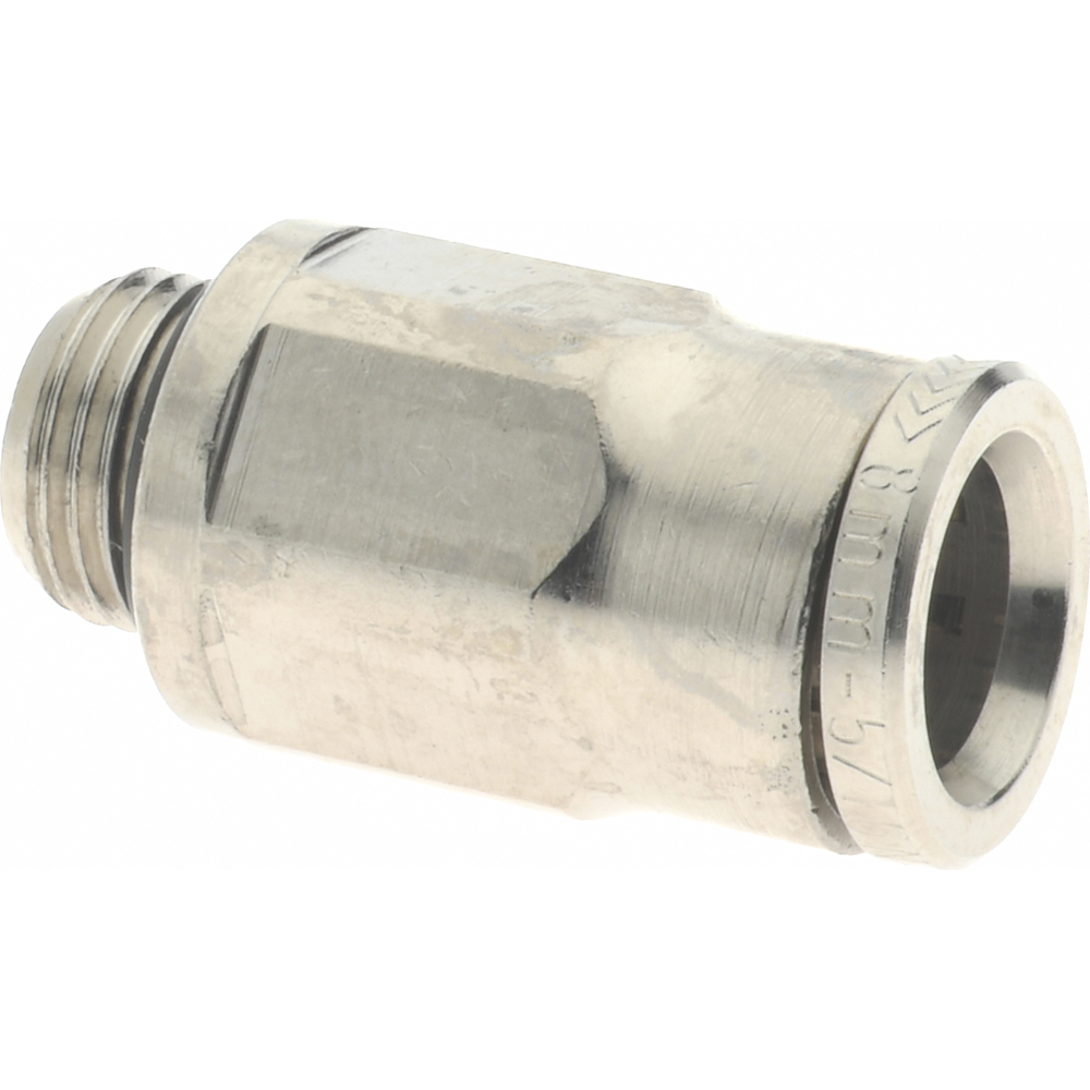 Norgren Push-to-Connect Tube x Male x Tube x Male BSPP Fitting: Straight Adapter, BSPP, 6.00 mm OD - 102250628
