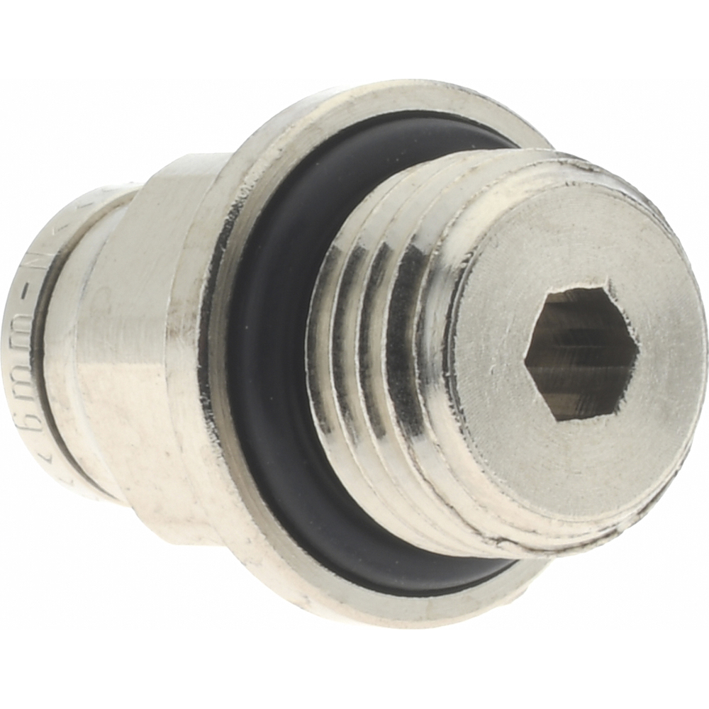 Norgren Push-to-Connect Tube x Male x Tube x Male BSPP Fitting: Straight Adapter, BSPP, 6.00 mm OD - 102250628