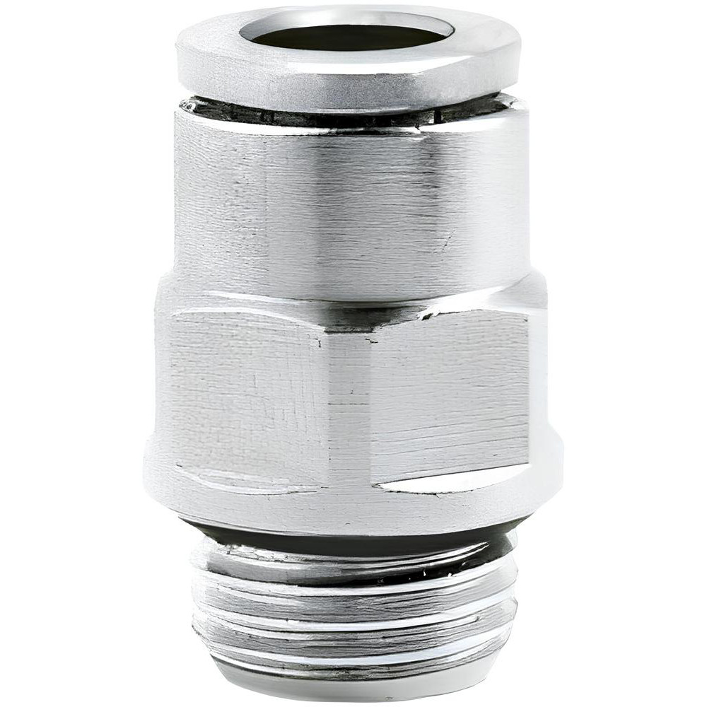 Norgren Push-to-Connect Tube x Male x Tube x Male BSPP Fitting: Straight Adapter, BSPP, 6.00 mm OD - 102250628