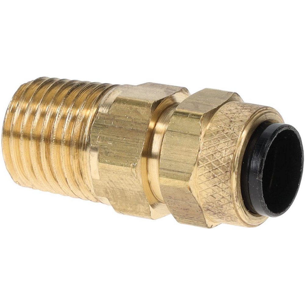 Parker Compression Tube Male Connector: 1/4-18, 3/8" Tube OD, Compression x MNPTF - 68CA-6-4