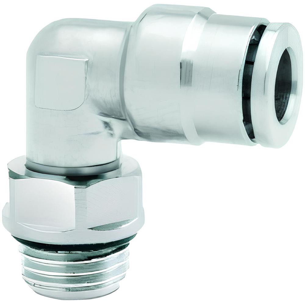 Norgren Push-to-Connect Tube x Male x Tube x Male BSPP Fitting: 90 deg Swivel Elbow Adapter, BSPP, 6.00 mm OD - 102470618