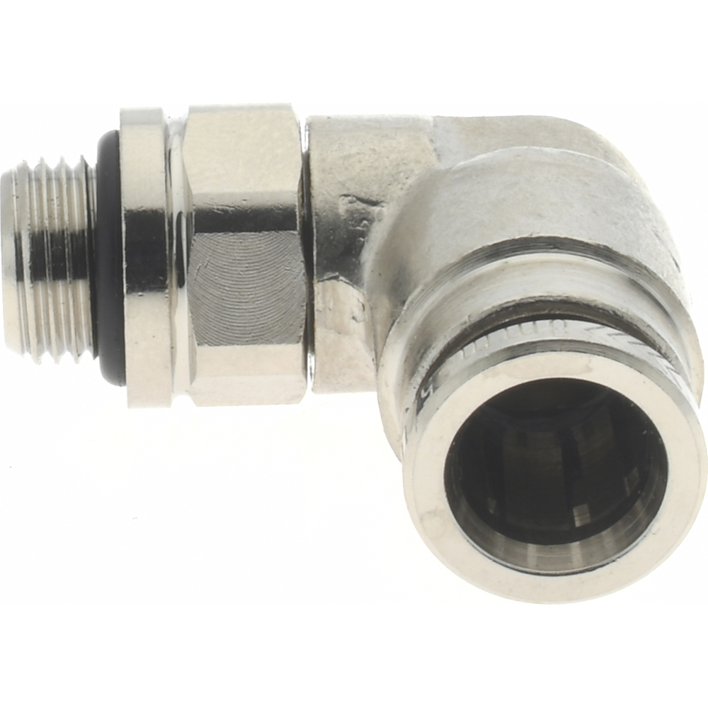 Norgren Push-to-Connect Tube x Male x Tube x Male BSPP Fitting: 90 deg Swivel Elbow Adapter, BSPP, 6.00 mm OD - 102470618