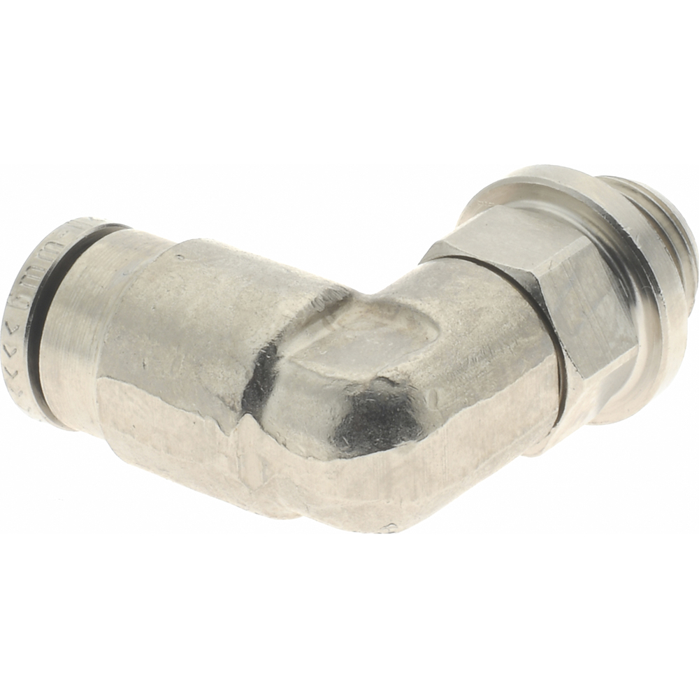 Norgren Push-to-Connect Tube x Male x Tube x Male BSPP Fitting: 90 deg Swivel Elbow Adapter, BSPP, 6.00 mm OD - 102470618