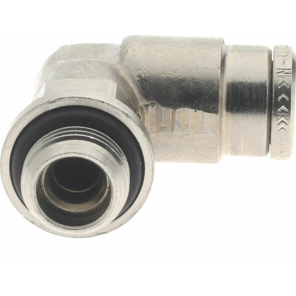 Norgren Push-to-Connect Tube x Male x Tube x Male BSPP Fitting: 90 deg Swivel Elbow Adapter, BSPP, 6.00 mm OD - 102470618