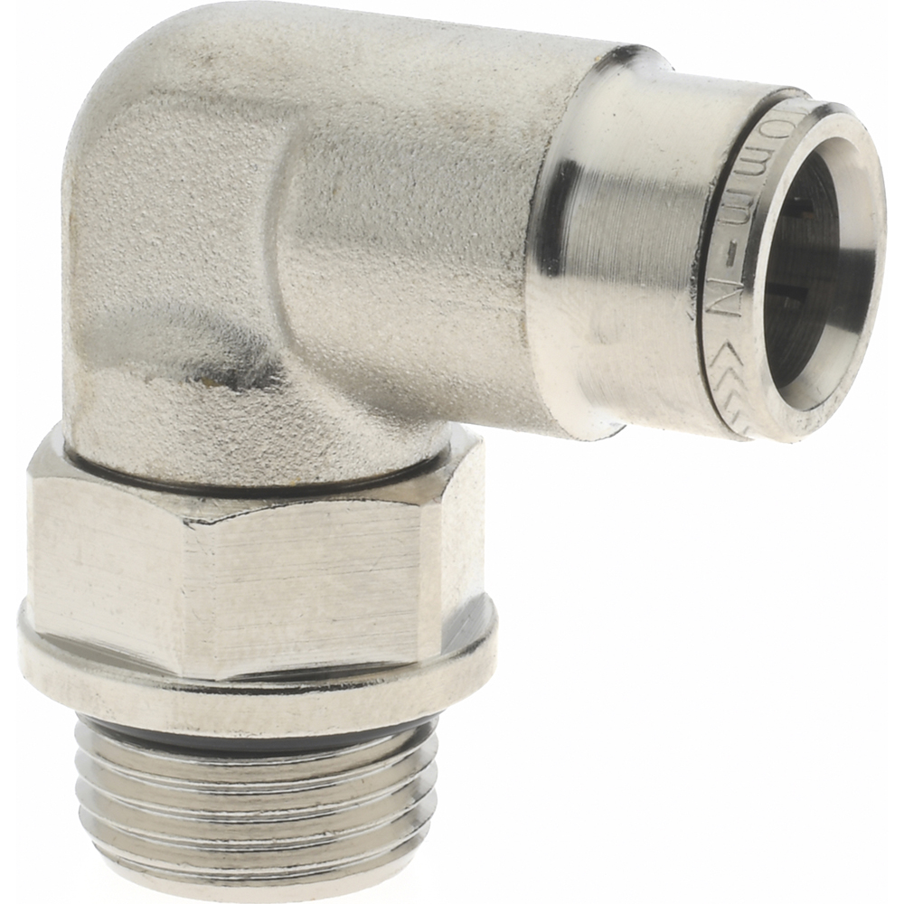 Norgren Push-to-Connect Tube x Male x Tube x Male BSPP Fitting: 90 deg Swivel Elbow Adapter, BSPP, 6.00 mm OD - 102470618