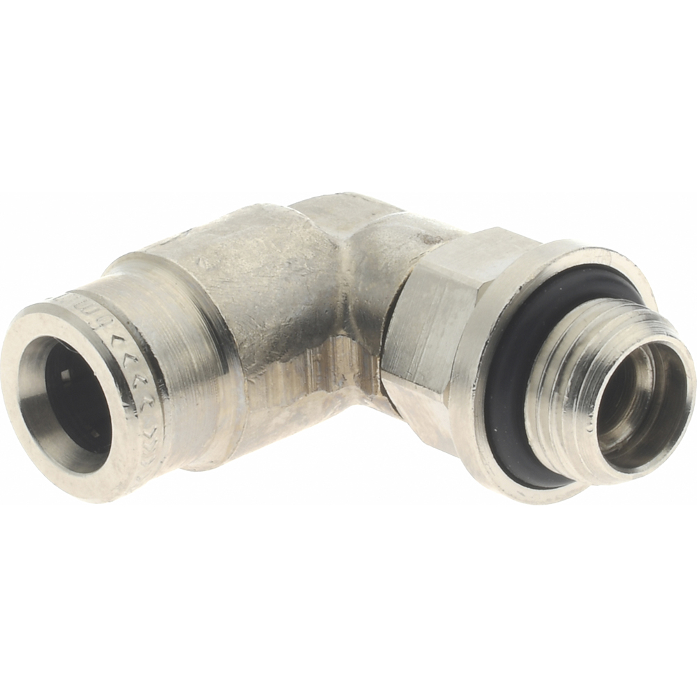 Norgren Push-to-Connect Tube x Male x Tube x Male BSPP Fitting: 90 deg Swivel Elbow Adapter, BSPP, 6.00 mm OD - 102470618