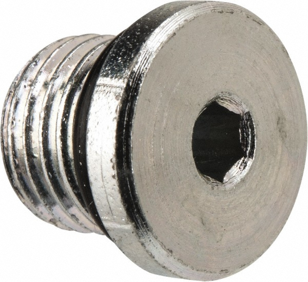 Parker Industrial Pipe Hex Socket Plug: 3/8-24 Male Thread, Male Straight Thread O-Ring - 3 HP5ON-S