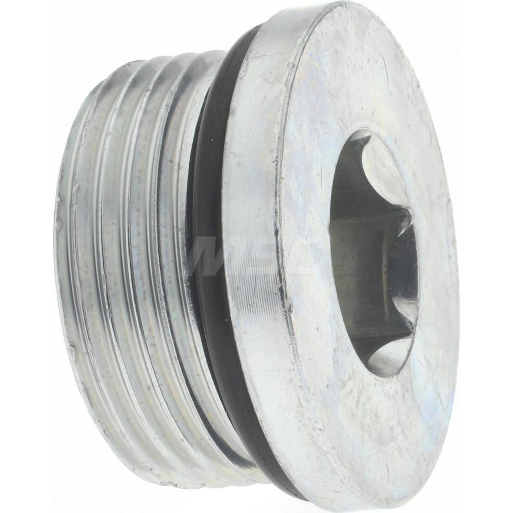 Parker Industrial Pipe Hex Socket Plug: 3/8-24 Male Thread, Male Straight Thread O-Ring - 3 HP5ON-S