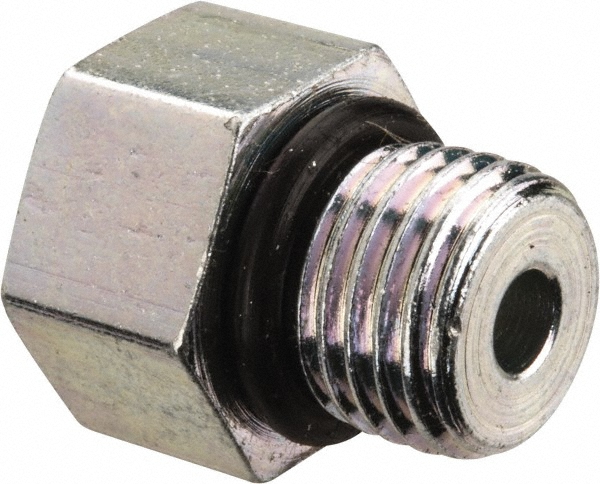 Parker Industrial Pipe Hex Socket Plug: 3/8-24 Male Thread, Male Straight Thread O-Ring - 3 HP5ON-S