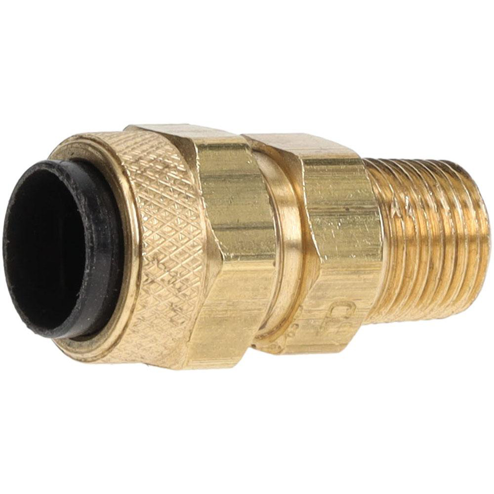 Parker Compression Tube Male Connector: 1/8-27, 3/8" Tube OD, Compression x MNPTF - 68P-6-2