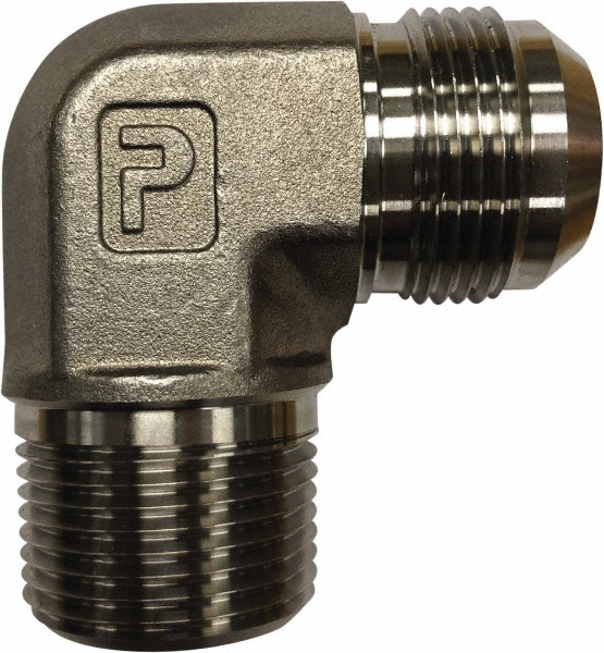 Parker Stainless Steel Flared Tube Male Adapter: 1/4" OD, 1/4-18 Thread, 37 deg Flared Angle - PT-00270