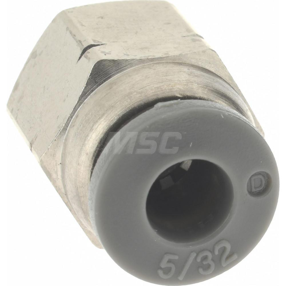 Norgren Push-to-Connect Tube x Male x Tube x Male UNF Fitting: Straight Adapter, #10-32 Thread, UNF, 5/32" OD - C24250210