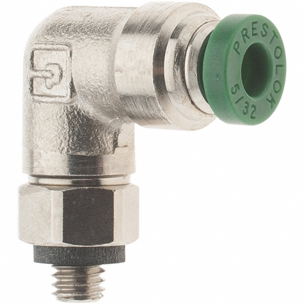 Norgren Push-to-Connect Tube x Male x Tube x Male UNF Fitting: Straight Adapter, #10-32 Thread, UNF, 5/32" OD - C24250210