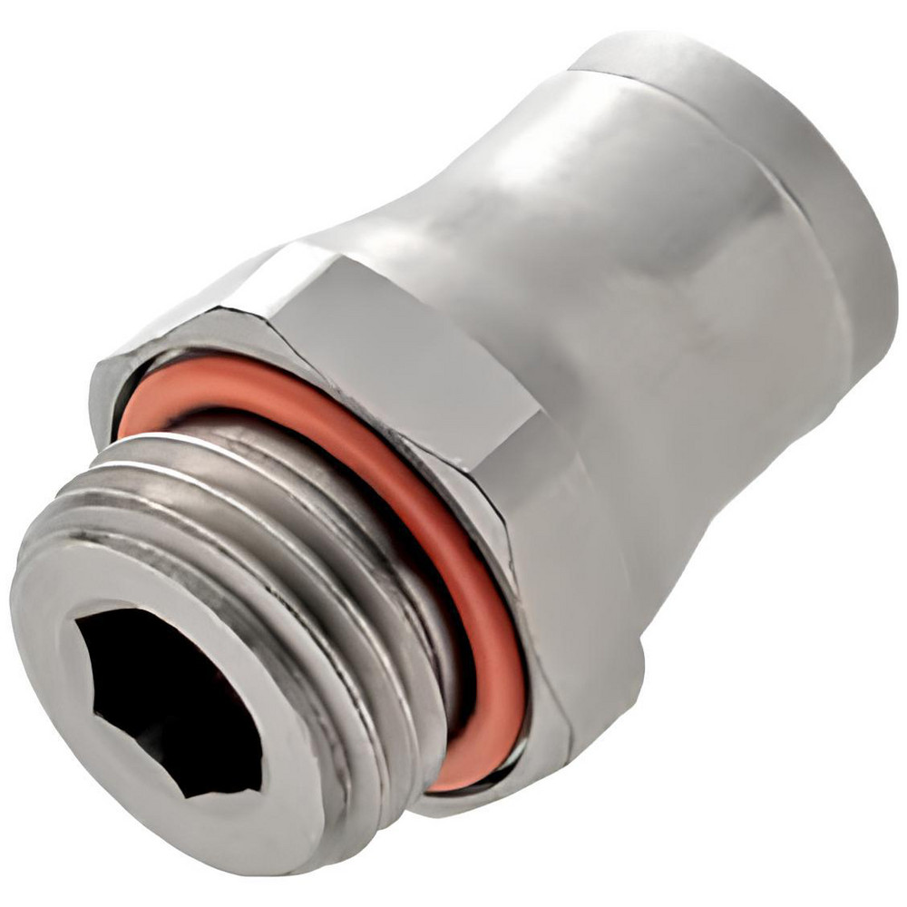 Norgren Push-to-Connect Tube x Male x Tube x Male UNF Fitting: Straight Adapter, #10-32 Thread, UNF, 5/32" OD - C24250210