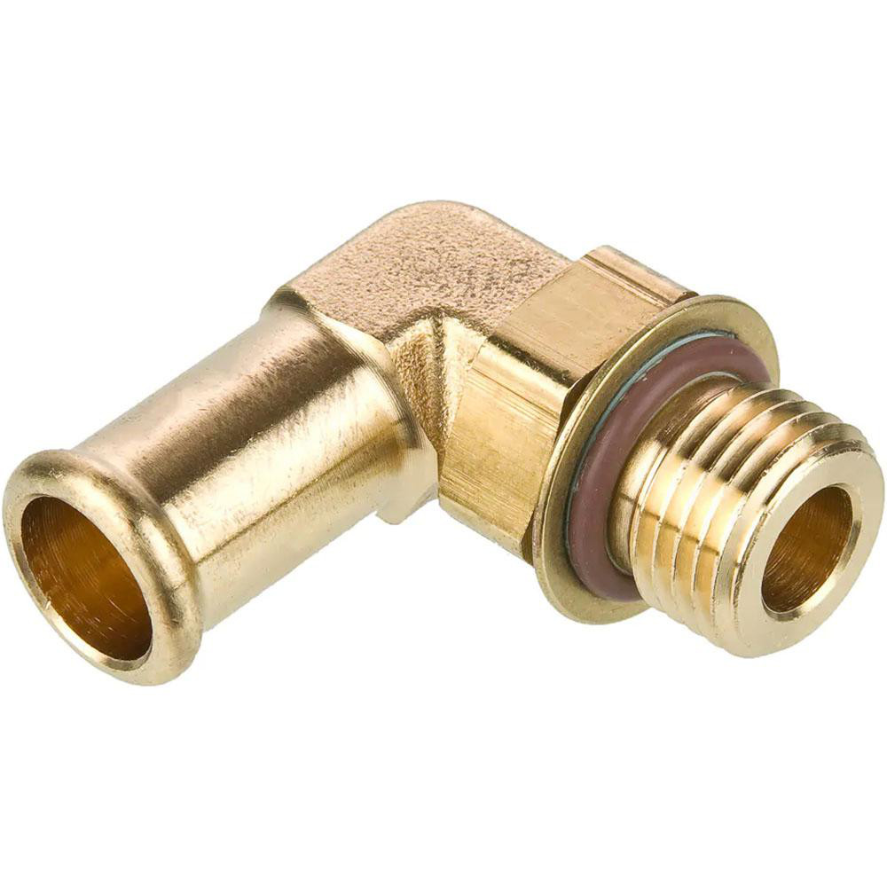 Parker Barbed Hose Fitting: 7/16-20" x 3/8" ID Hose, Elbow - 1695HB-6-4