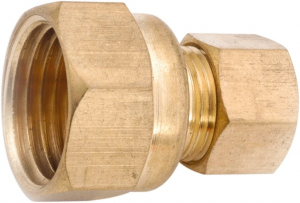 ANDERSON METALS Compression Tube Female Coupling: 3/8 x 1/4" Tube OD, Compression x FNPT - 750066-0604
