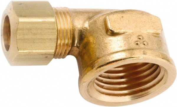 ANDERSON METALS Compression Tube Female Coupling: 3/8 x 1/4" Tube OD, Compression x FNPT - 750066-0604