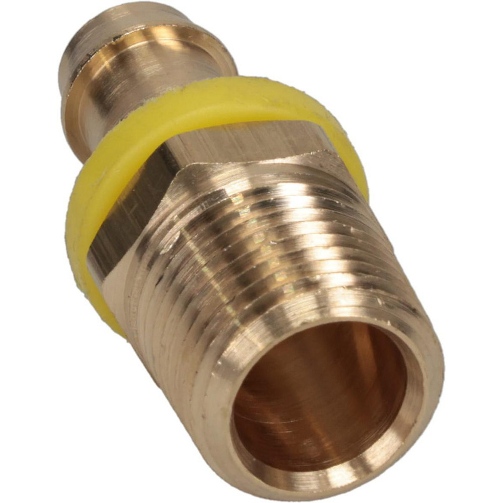 Coilhose Pneumatics Barbed Push-On Hose Male Connector: 1/2" NPT, Brass, 1/2" Barb - LRM0808
