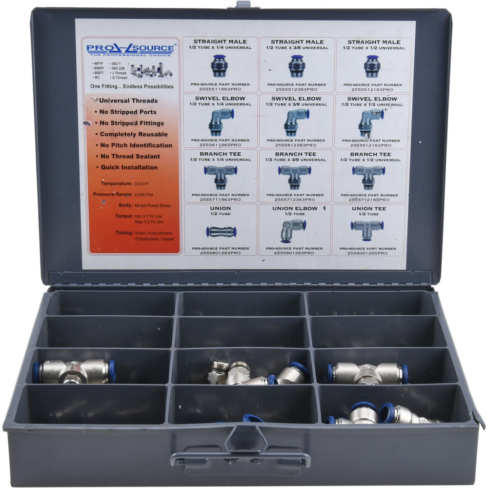 CPC Colder Products Push-to-Connect Push-to-Connect Fitting: Coupling Body, NPT, 1/4" OD - MCD1204NA