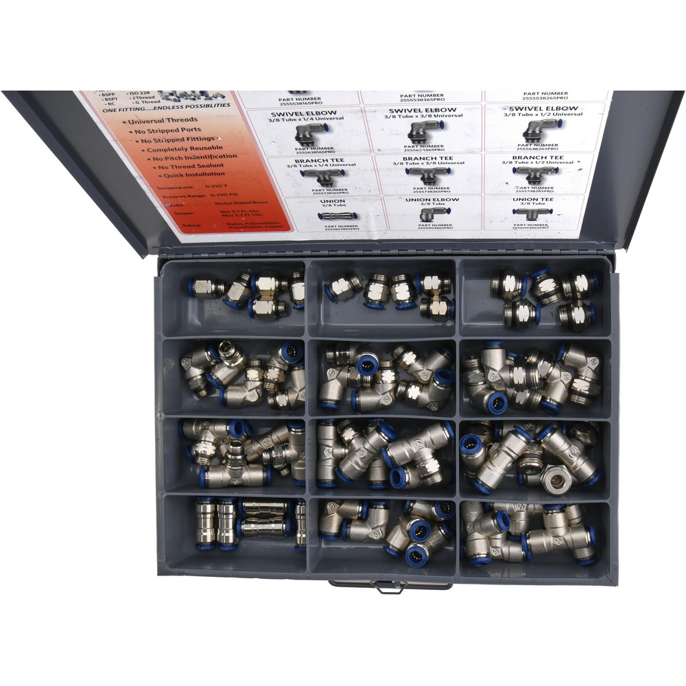 CPC Colder Products Push-to-Connect Push-to-Connect Fitting: Coupling Body, NPT, 1/4" OD - MCD1204NA