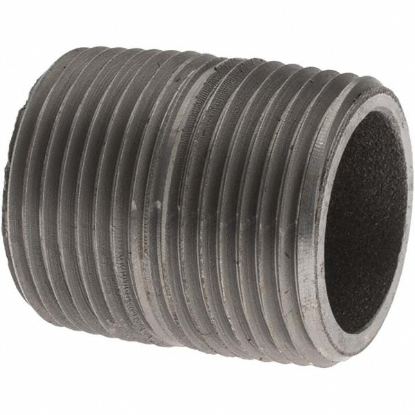 Value Collection Black Pipe Nipple: 3/8" Dia x 1-1/2" Long, Schedule 80 - BD-13640