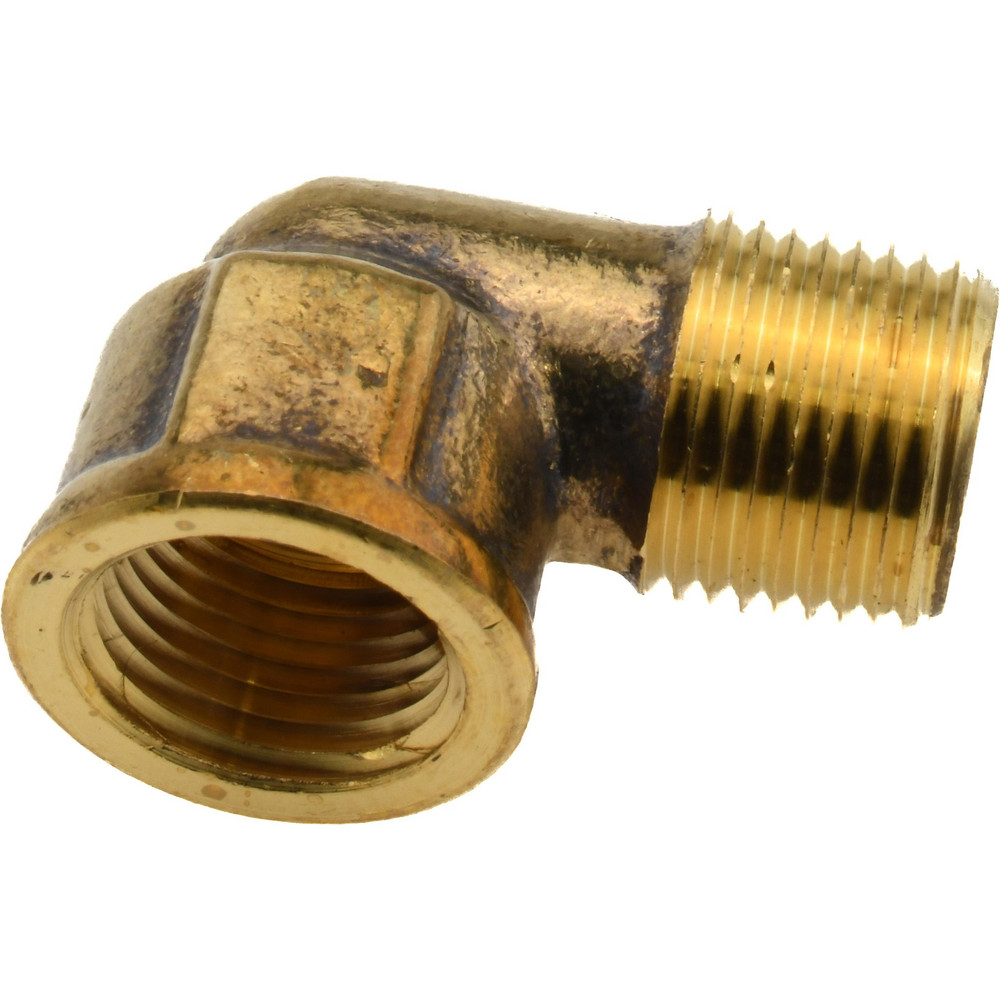 CerroBrass Industrial Pipe 90 ° Street Elbow: 1/4" Female Thread, 1/4" Male Thread, MNPTF x FNPTF - P-116A-B