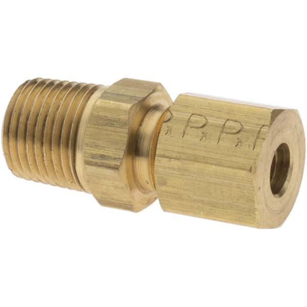 Parker Compression Tube Male Connector: 1/2-14, 1/2" Tube OD, Compression x MNPTF - 68C-8-8