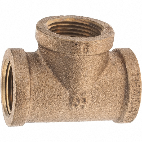 ANDERSON METALS Industrial Pipe Female Tee: 1/4-18 Female Thread, FNPT - 756101-04