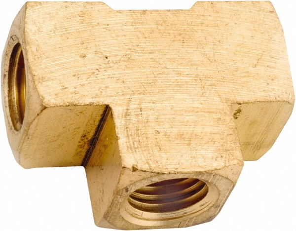 ANDERSON METALS Industrial Pipe Female Tee: 1/4-18 Female Thread, FNPT - 756101-04