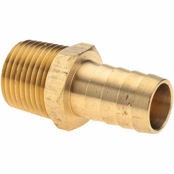 Parker Barbed Hose Fitting: 1/2" x 5/8" ID Hose, Male Connector - 125HBL-10-8