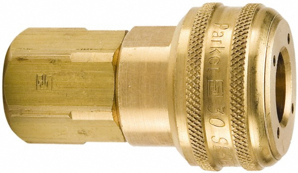 Parker Pneumatic Hose Coupling: 1/4-18, 1/4" Body Dia, Industrial Interchange - BD-SH3C-1