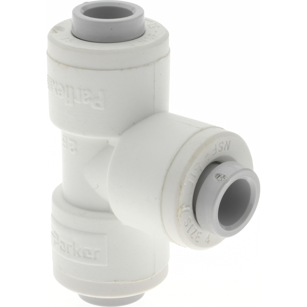 Parker Push-to-Connect Push-to-Connect x Push-to-Connect Fitting: Union Tee, 1/4" OD - PP4TU4