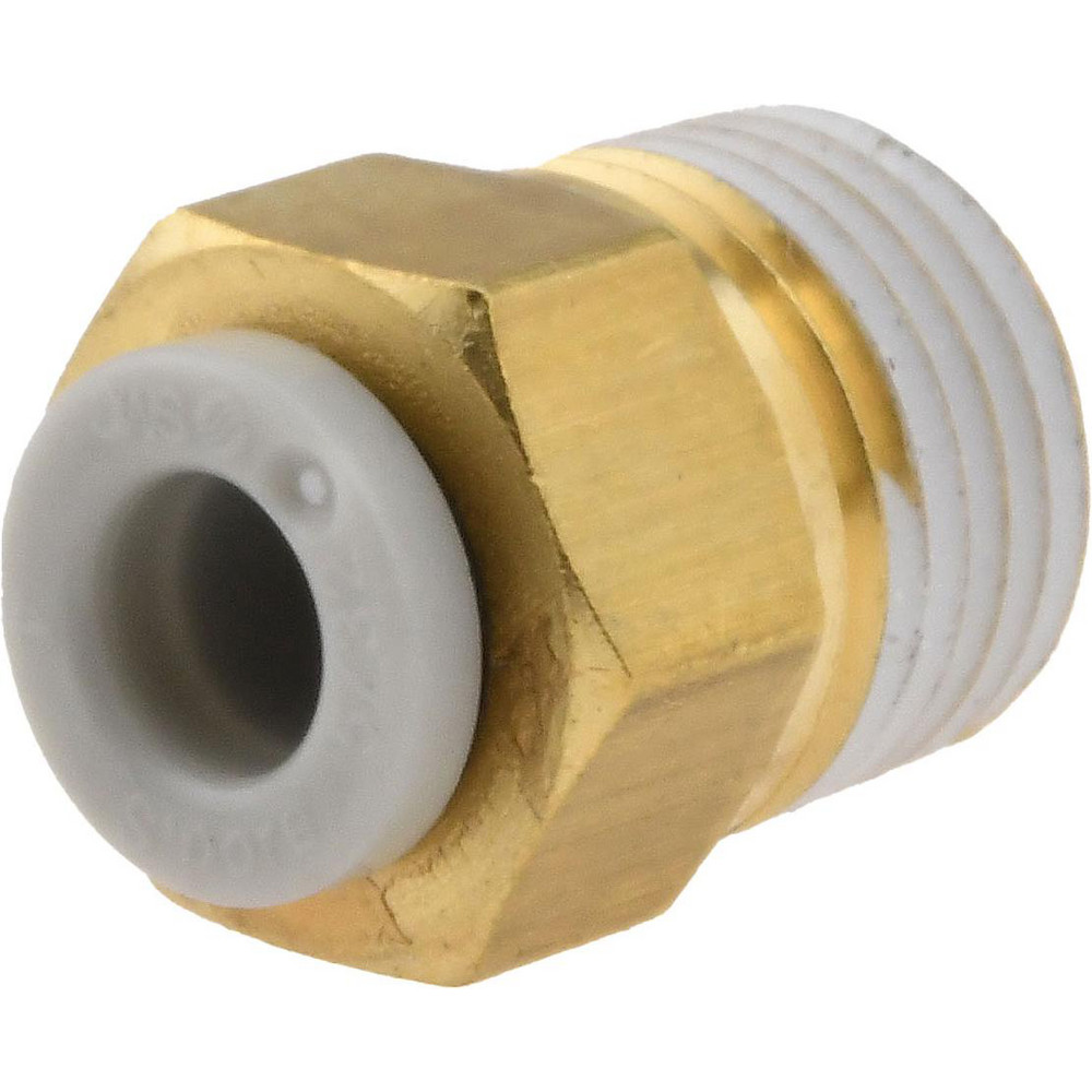 SMC PNEUMATICS Push-to-Connect Push-to-Connect Fitting: Connector, BSPT, 4.00 mm OD - KQ2H04-01AS