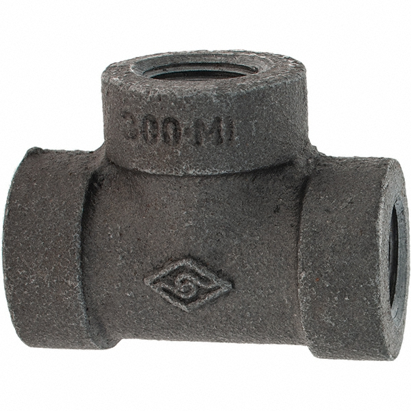 Value Collection Black Pipe Fittings: Tee, 3/8", Threaded, Malleable Iron - B130 10300#