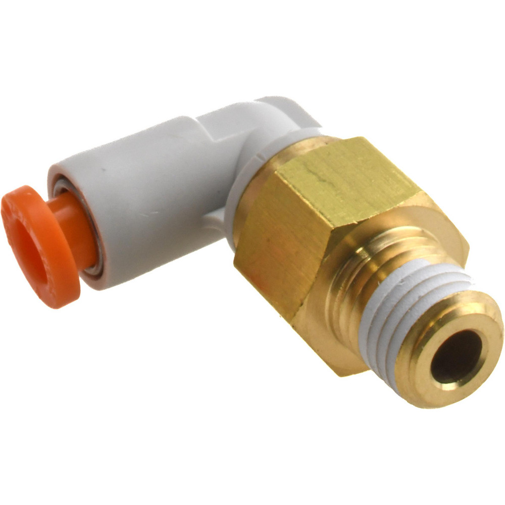 SMC PNEUMATICS Push-to-Connect Push-to-Connect Fitting: Elbow, NPT, 5/32" OD - KQ2L03-33AS