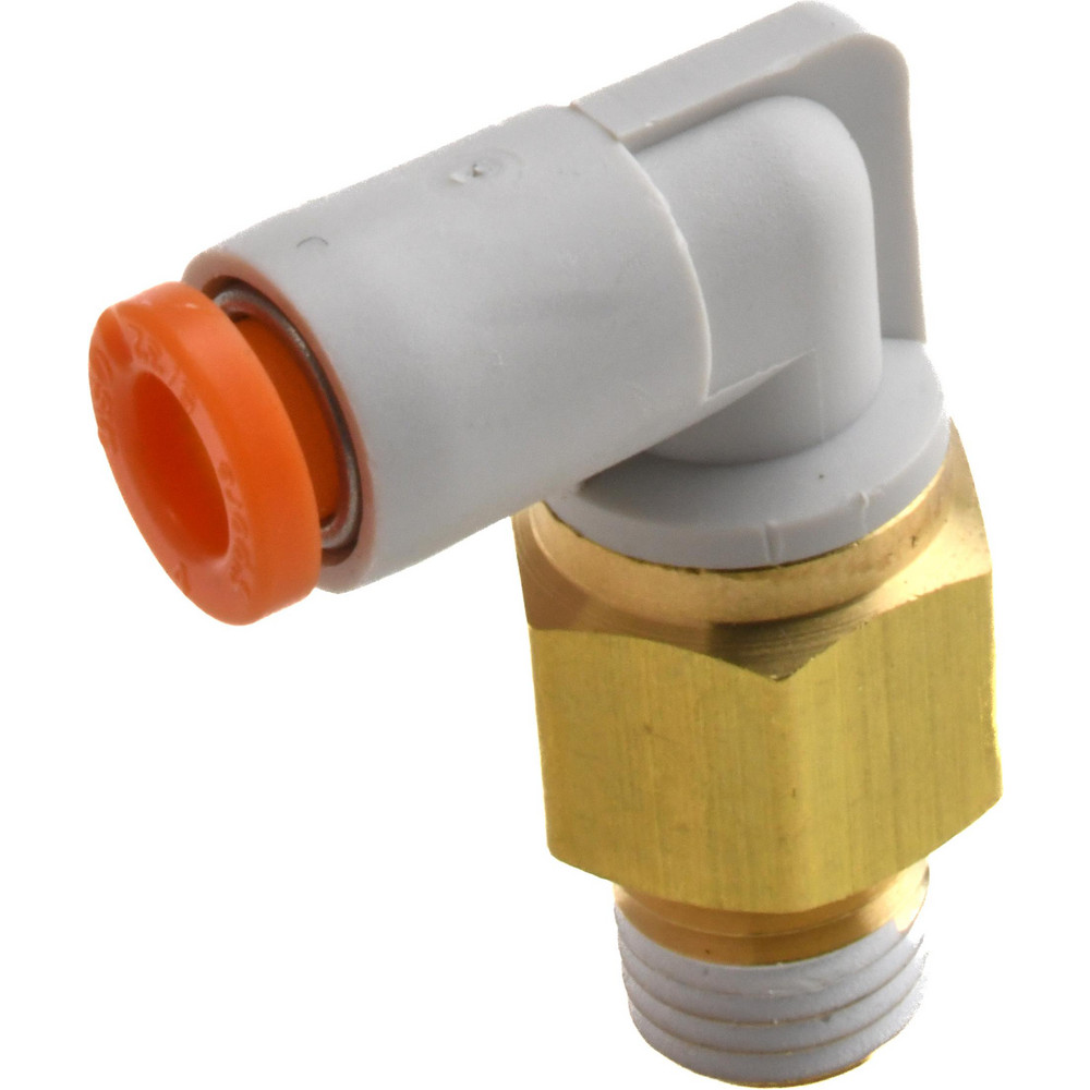 SMC PNEUMATICS Push-to-Connect Push-to-Connect Fitting: Elbow, NPT, 5/32" OD - KQ2L03-33AS