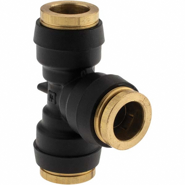 Norgren Push-to-Connect Tube x Tube Fitting: Union Tee, 3/8" OD - C20600600