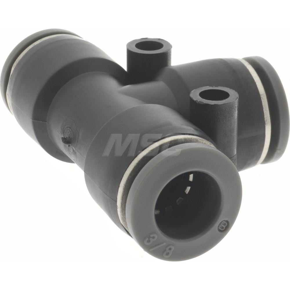 Norgren Push-to-Connect Tube x Tube Fitting: Union Tee, 3/8" OD - C20600600