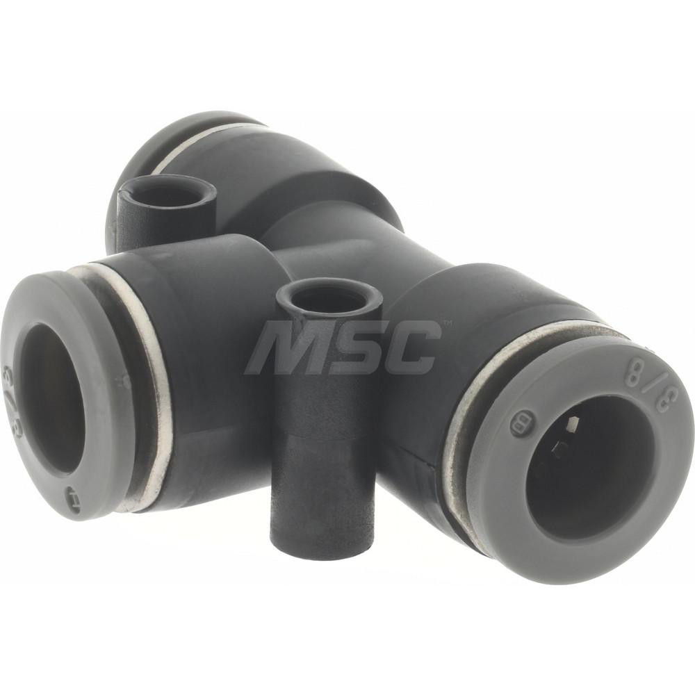 Norgren Push-to-Connect Tube x Tube Fitting: Union Tee, 3/8" OD - C20600600