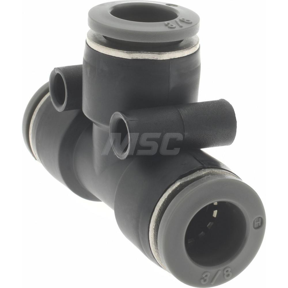 Norgren Push-to-Connect Tube x Tube Fitting: Union Tee, 3/8" OD - C20600600
