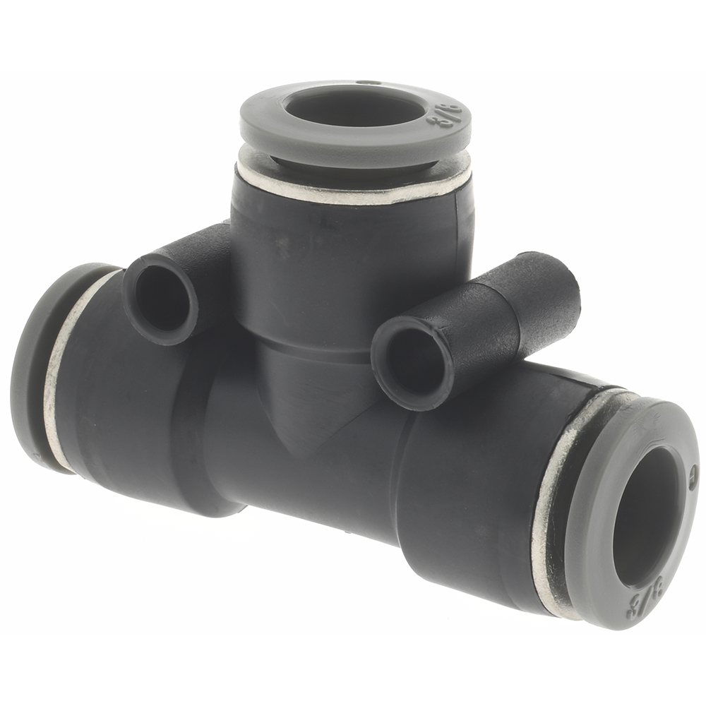 Norgren Push-to-Connect Tube x Tube Fitting: Union Tee, 3/8" OD - C20600600